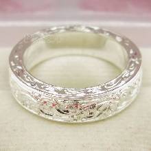 แหวนแกะลายทั้งวง หน้ากว้าง5มิล แกะสลักลายไทย แหวนเงินแท้ แหวนเกลี้ยง