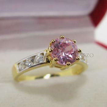 แหวนพลอยสีชมพู โทพาซสีชมพู แหวนทองชุบ #1