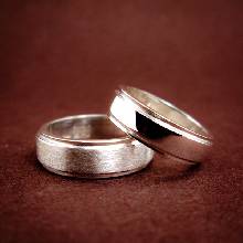แหวนคู่ แหวนเงินเกลี้ยง ขอบแหวนลดระดับ ชุดแหวนเงินคู่