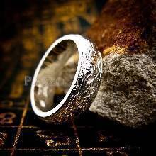 แหวนแกะลายไทย หน้ากว้าง6มิล แหวนหน้าโค้ง แหวนเงินแท้ แหวนเกลี้ยง