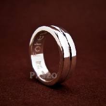 แหวนเซาะร่อง หน้ากว้าง6มิล แหวนเงินแท้ แหวนเกลี้ยง