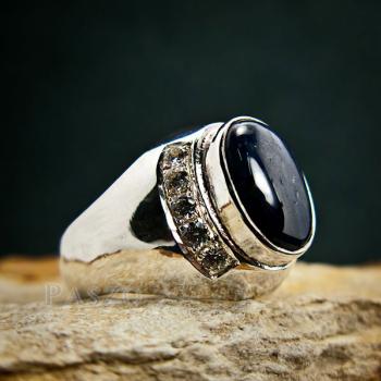 แหวนนิหร่า แหวนผู้ชายเงินแท้ แหวนไพลิน #1