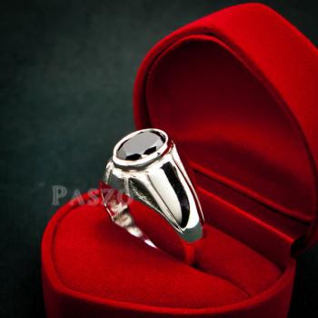แหวนผู้ชาย แหวนเงินแท้ ฝังนิล #3
