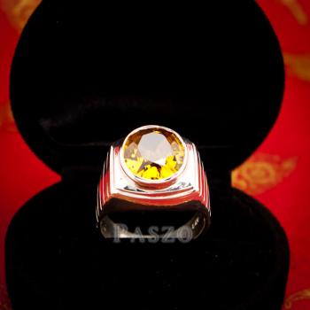 แหวนผู้ชาย แหวนบุษราคัม ฝังพลอยสีเหลือง #2
