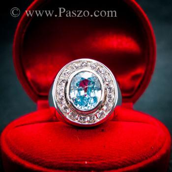 แหวนผู้ชาย แหวนพลอยโทพาซ สีฟ้า #2