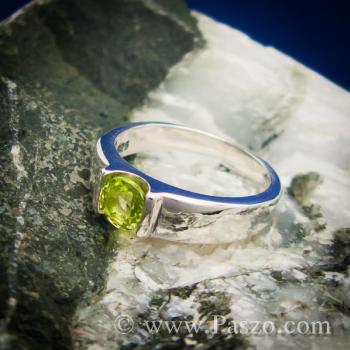 แหวนพลอยเพอริดอท พลอยสีเขียวน้ำมะนาว แหวนเงินแท้ #4