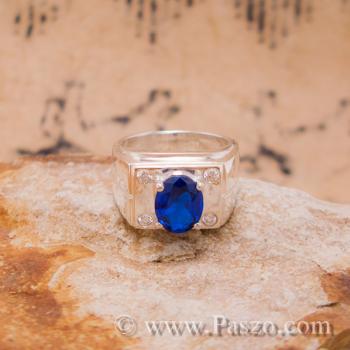 แหวนผู้ชาย แหวนผู้ชายไพลิน พลอยสีน้ำเงิน #2