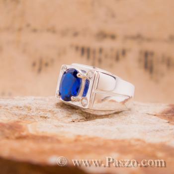 แหวนผู้ชาย แหวนผู้ชายไพลิน พลอยสีน้ำเงิน #4