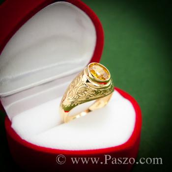 แหวนผู้ชายบุษราคัม แหวนทองผู้ชาย แหวนมอญ #3