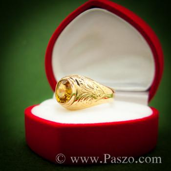 แหวนผู้ชายบุษราคัม แหวนทองผู้ชาย แหวนมอญ #5