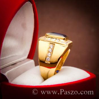 แหวนไพลิน แหวนผู้ชายทองแท้ แหวนทอง90 #8