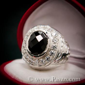 แหวนผู้ชาย ฝังนิล พลอยสีดำ #1