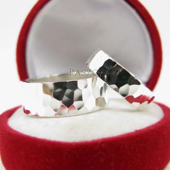 แหวนเงินคู่รัก แหวนลายค้อนทุบ แหวนเกลี้ยงเงินแท้ #6