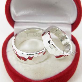 แหวนเงินคู่รัก แหวนลายค้อนทุบ แหวนเกลี้ยงเงินแท้ #3
