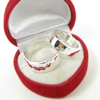 แหวนเงินคู่รัก แหวนลายค้อนทุบ แหวนเกลี้ยงเงินแท้ #4