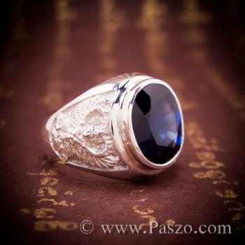 แหวนพญาครุฑ แหวนพลอยไพลิน แหวนผู้ชายเงินแท้ #5