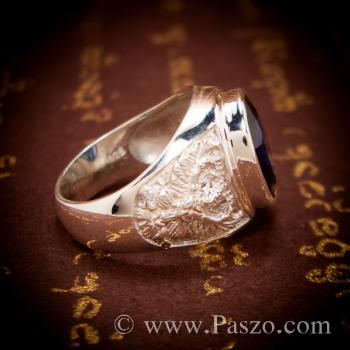 แหวนพญาครุฑ แหวนพลอยไพลิน แหวนผู้ชายเงินแท้ #7