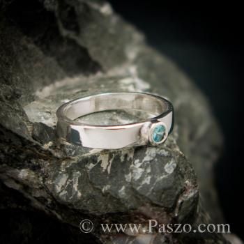 แหวนพลอยสีฟ้า บูลโทพาซ แหวนเงินแท้ #2