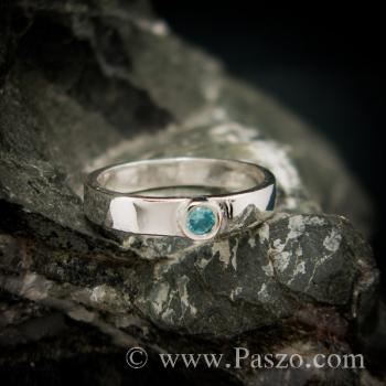 แหวนพลอยสีฟ้า บูลโทพาซ แหวนเงินแท้ #3