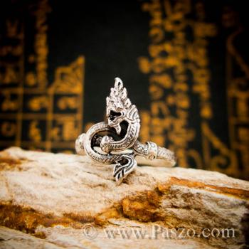 แหวนพญานาคราช แหวนเงินแท้ รมดำ #5