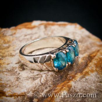 แหวนพลอยสีฟ้า แหวนเงิน บูลโทพาส #2