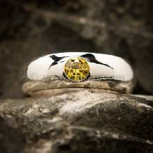 แหวนสีเหลือง แหวนเงินแท้ แหวนเกลี้ยงฝังพลอย บุษราคัม