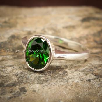 แหวนมรกต แหวนพลอยสีเขียว แหวนเงินแท้ #1