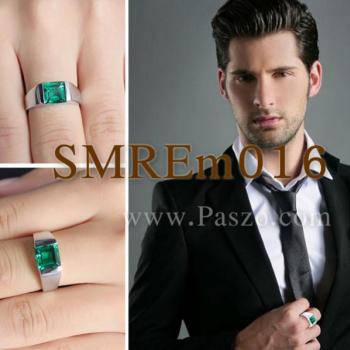 แหวนผู้ชายพลอยสีเขียว แหวนผู้ชายพลอยสี่เหลี่ยม แหวนผู้ชาย #5