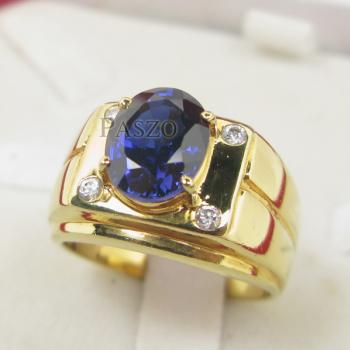 แหวนผู้ชาย แหวนพลอยไพลิน สีน้ำเงิน #2