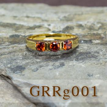 แหวนโกเมน แหวนทองแท้ พลอยสีส้ม #2