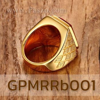 แหวนผู้ชาย แหวนทองชุบ พลอยทับทิม #3