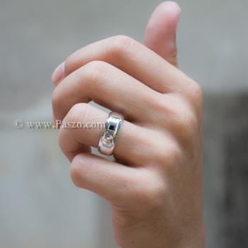 แหวนนิล แหวนตะไบขอบเฉียงฝังนิล แหวนเงินแท้ #6