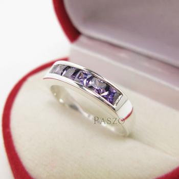 แหวนสีม่วง แหวนพลอยอะเมทิส แหวนแถว #1
