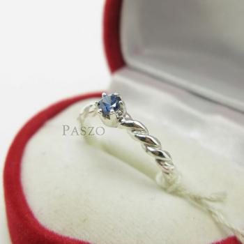 แหวนพลอยไพลิน พลอยสีน้ำเงินเม็ดเดี่ยว เล็กๆน่ารัก #1