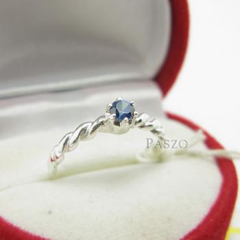 แหวนพลอยไพลิน พลอยสีน้ำเงินเม็ดเดี่ยว เล็กๆน่ารัก #2