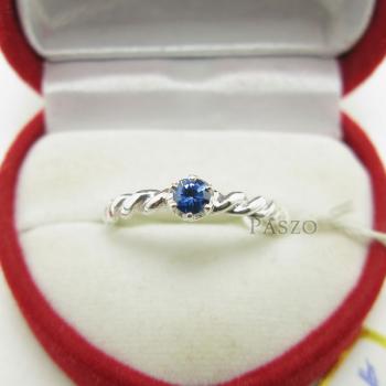 แหวนพลอยไพลิน พลอยสีน้ำเงินเม็ดเดี่ยว เล็กๆน่ารัก #3