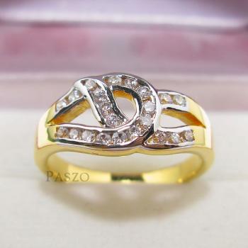 แหวนเพชร ตัวแหวนเคลือบทองแท้ 5 #1