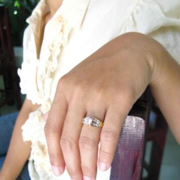 แหวนเพชร แหวนเพชรหัวชู แหวนทองชุบ #4