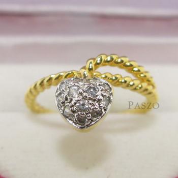 แหวนเพชรรูปหัวใจ แหวนทองไมครอน ทรงหัวใจ #1