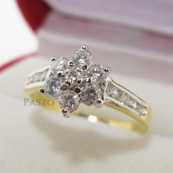 แหวนเพชรรูปดอกไม้ ตัวแหวนชุบทอง 5 #1