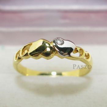 แหวนเพชร หัวใจคู่ แหวนทองชุบ #1