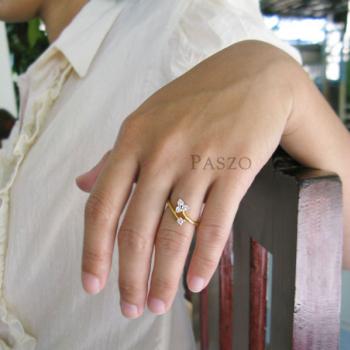 แหวนดอกไม้ แหวนเพชร แหวนทองชุบ #4