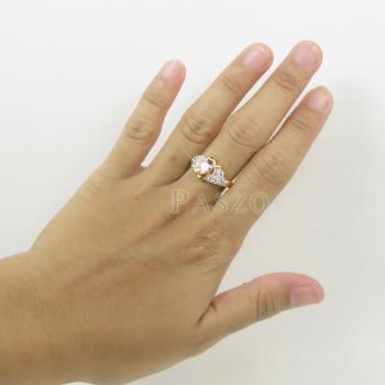 แหวนพลอยสีชมพู โทพาซสีชมพู รูปหัวใจ #4