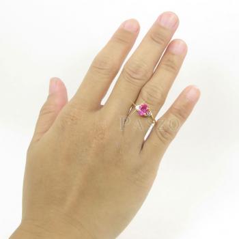 แหวนพลอยสีชมพู โทพาซสีชมพู แหวนทองชุบ #5
