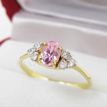แหวนพลอยสีชมพู โทพาซสีชมพู แหวนทองชุบ5 #3