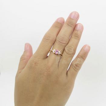 แหวนพลอยสีชมพู โทพาซสีชมพู แหวนทองชุบ5 #4
