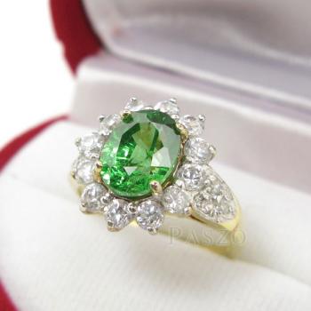 แหวนมรกต ล้อมเพชร แหวนพลอยสีเขียว #2