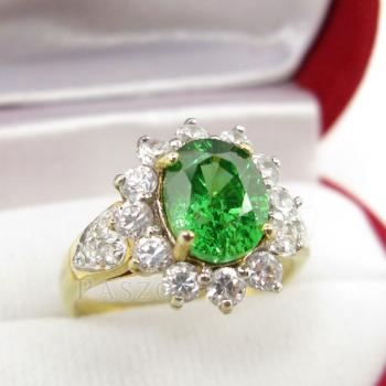 แหวนมรกต ล้อมเพชร แหวนพลอยสีเขียว #3