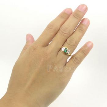 แหวนมรกต ประดับเพชร แหวนพลอยสีเขียว #4