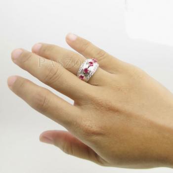แหวนพลอยทับทิม แหวนทรงคลาสสิก ฝังพลอยสีแดง #2
